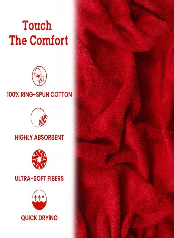 Casa Lino Face Towels & Body Wash Cloths for Showering - 100% Cotton Wash Cloths for Bathroom - Highly Absorbent & Quick Drying Washcloth Set - Cotton Washcloths 24 Pack (12" x 12") - (Red) - Image 5